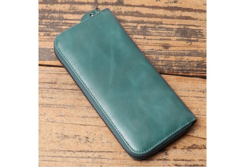 YUBRO-STUDIO Clutch Herren Leder Geldbörse RFID Schutz Langbörse Zip Rund von YUBRO-STUDIO