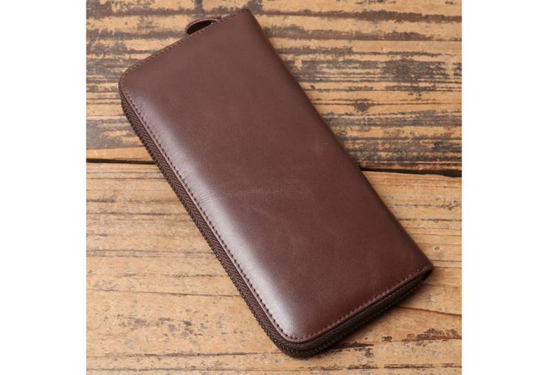 YUBRO-STUDIO Clutch Herren Leder Geldbörse RFID Schutz Langbörse Zip Rund von YUBRO-STUDIO