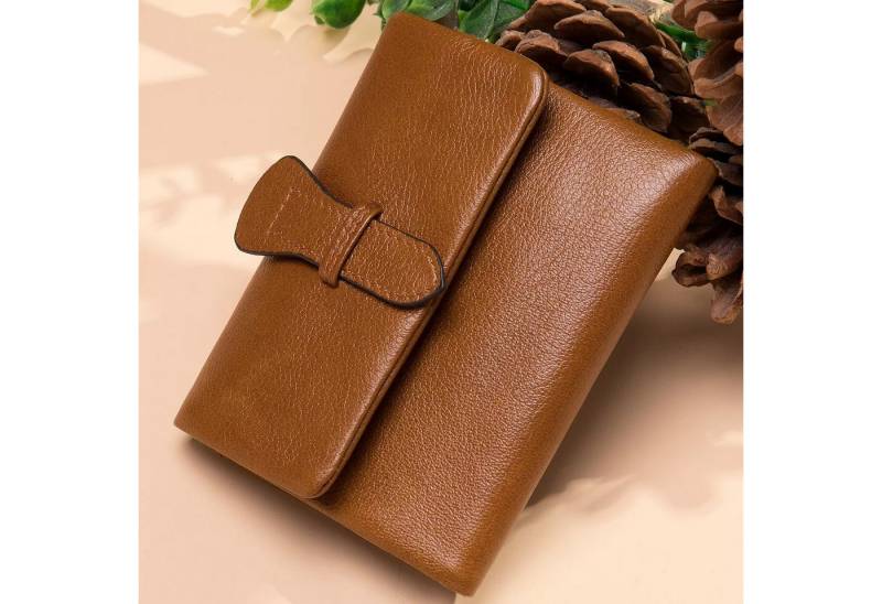 YUBRO-STUDIO Geldbörse Damen Echtleder Bifold RFID Blockierung Brieftasche 8 Kartenfächer von YUBRO-STUDIO