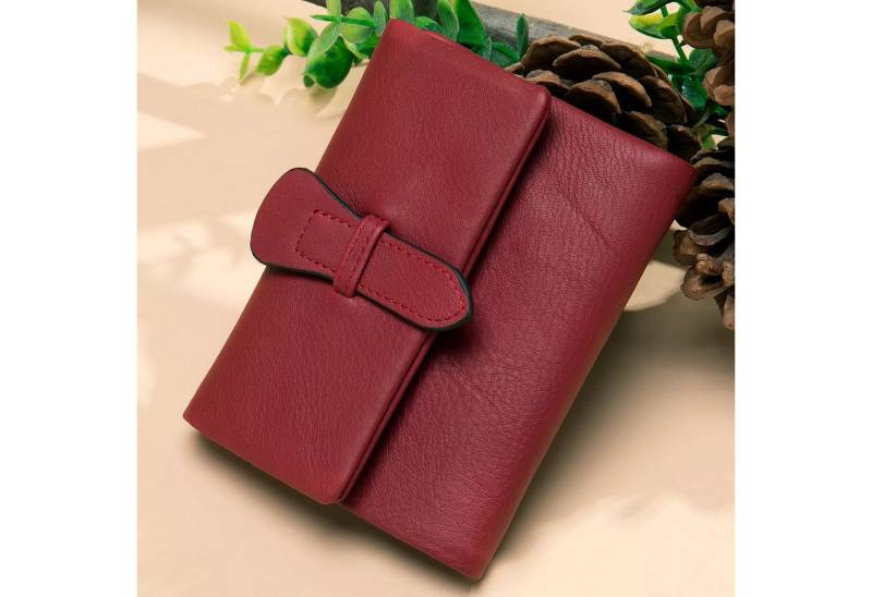 YUBRO-STUDIO Geldbörse Damen Echtleder Bifold RFID Blockierung Brieftasche 8 Kartenfächer von YUBRO-STUDIO