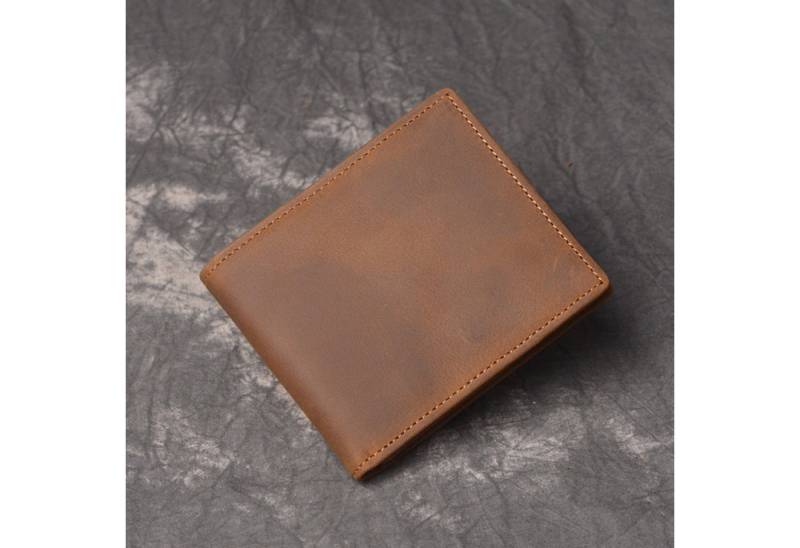 YUBRO-STUDIO Geldbörse Herren Geldbörse Echtleder RFID Blocker Bifold mit Reißverschlussfach von YUBRO-STUDIO