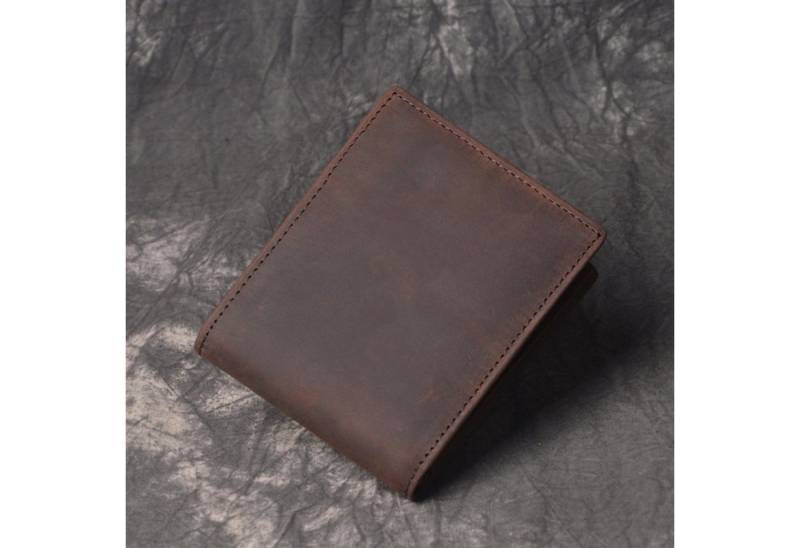 YUBRO-STUDIO Geldbörse Herren Geldbörse Echtleder RFID Blocker Bifold mit Reißverschlussfach von YUBRO-STUDIO
