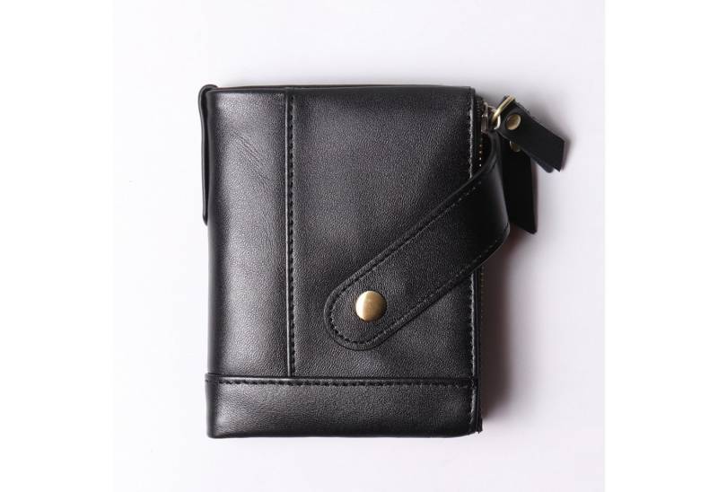 YUBRO-STUDIO Geldbörse Herren Leder Geldbörse Bifold Design mit Reißverschluss Kartenhalter von YUBRO-STUDIO