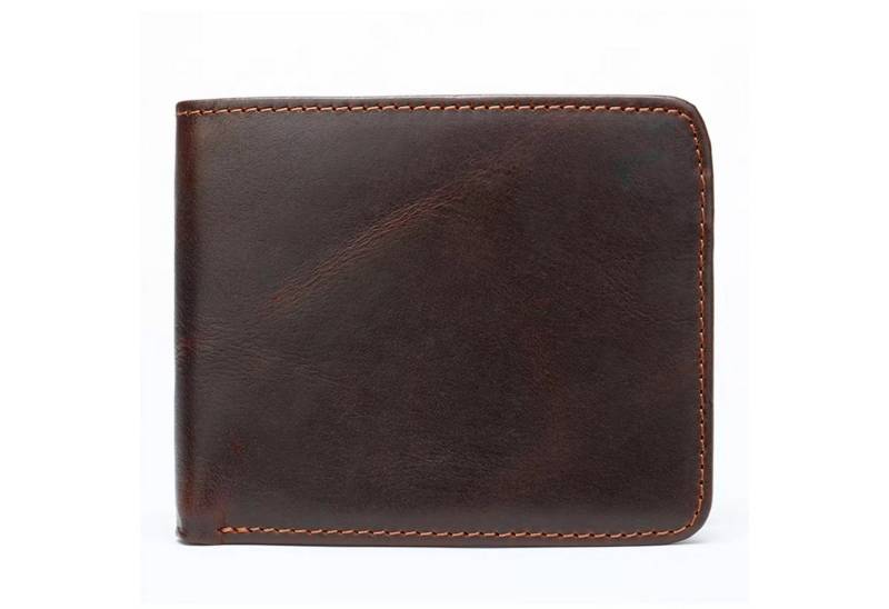 YUBRO-STUDIO Geldbörse Herren Leder Geldbörse RFID Blockierung Vertikal Horizontal Braun von YUBRO-STUDIO