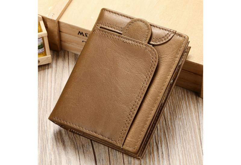 YUBRO-STUDIO Geldbörse Herren Leder Geldbörse RFID Schutz Slim Bifold Kartenetui von YUBRO-STUDIO