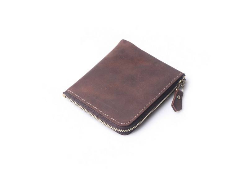 YUBRO-STUDIO Geldbörse Herren Leder Geldbörse Reißverschluss Bifold Slim Vintage Kartenhalter von YUBRO-STUDIO