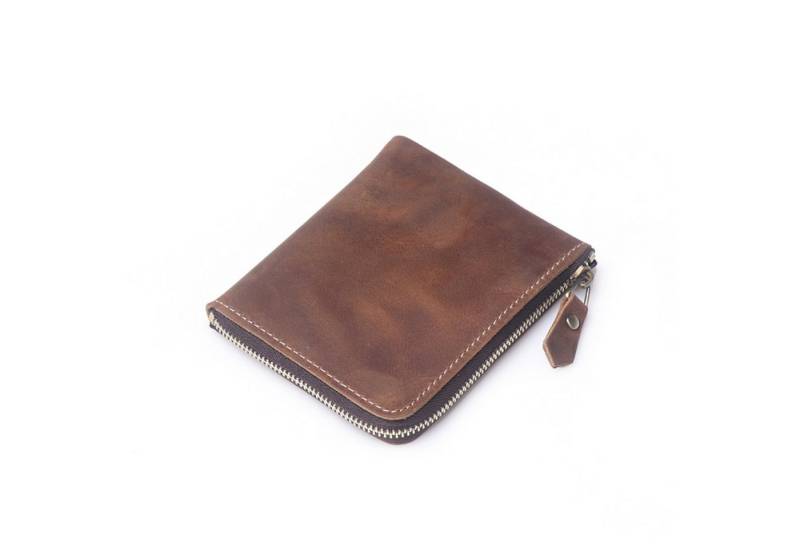 YUBRO-STUDIO Geldbörse Herren Leder Geldbörse Reißverschluss Bifold Slim Vintage Kartenhalter von YUBRO-STUDIO