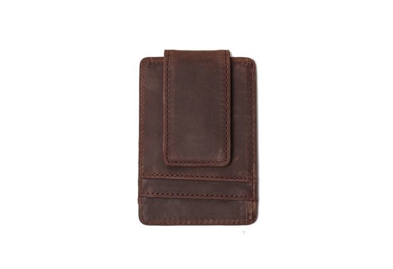 YUBRO-STUDIO Geldbörse Herren Leder Kartenhalter Geldbörse mit Geldklammer RFID Block Slim von YUBRO-STUDIO