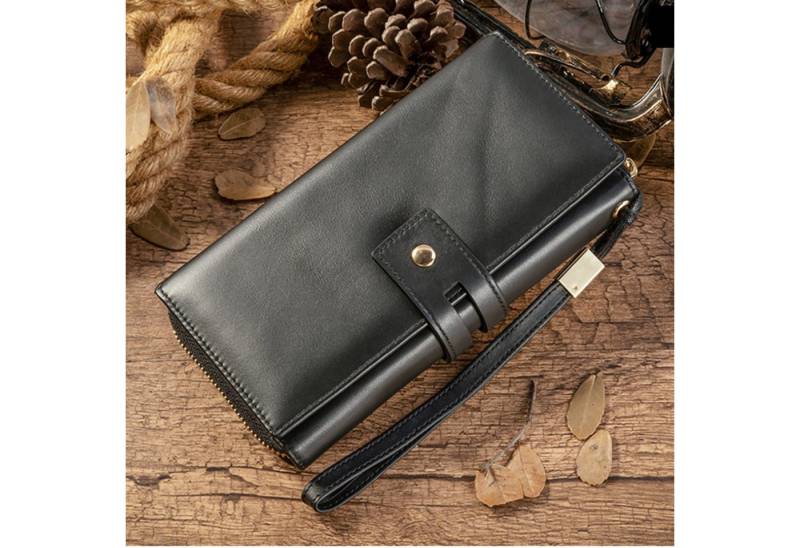 YUBRO-STUDIO Geldbörse Herren RFID Schutz Leder Geldbörse Große Kapazität Kartenhalter Clutch von YUBRO-STUDIO