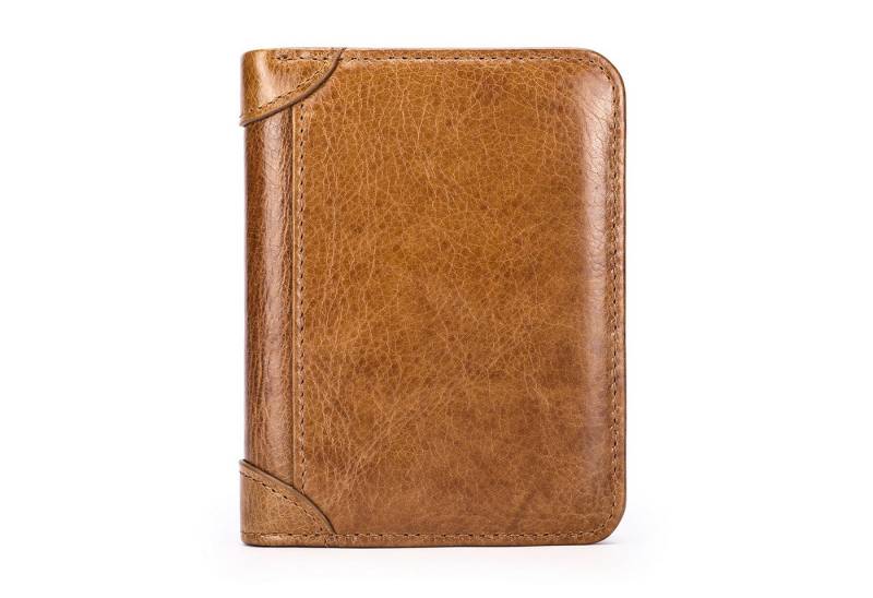 YUBRO-STUDIO Geldbörse Herren RFID-Schutz Leder Geldbörse Slim Bifold Kartenetui von YUBRO-STUDIO