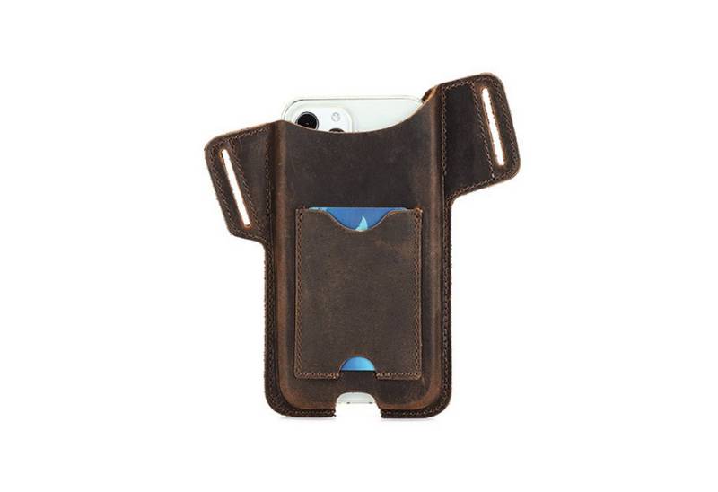 YUBRO-STUDIO Handytasche Für iPhone 14 15 Pro Max 6.7" Echtleder Handy Gürteltasche von YUBRO-STUDIO