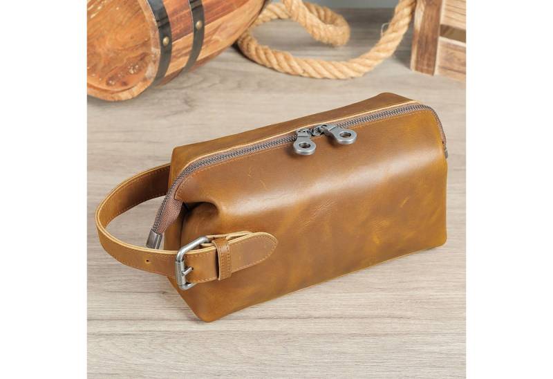 YUBRO-STUDIO Kulturbeutel Herren Leder Kulturbeutel Reise Dopp Kit Organizer Vintage Waschbeutel von YUBRO-STUDIO
