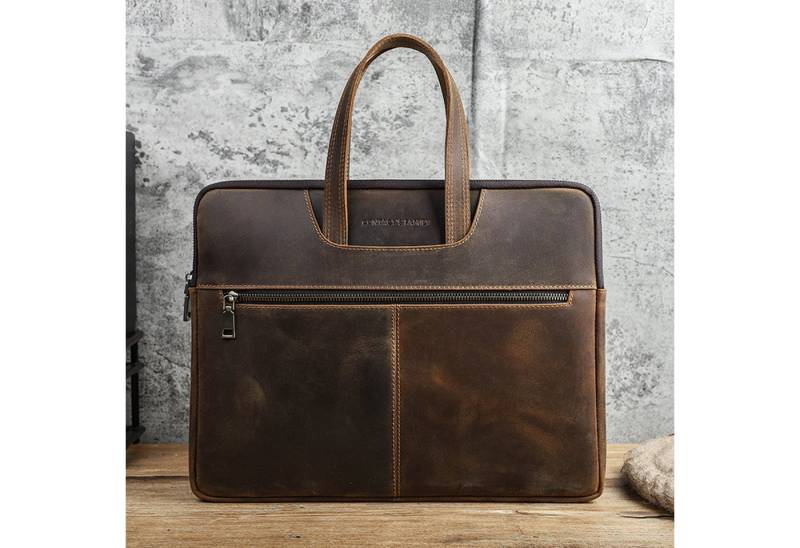 YUBRO-STUDIO Laptoptasche Für MacBook Pro 15 Zoll Echtleder Laptop Tasche Leder mit Griff von YUBRO-STUDIO