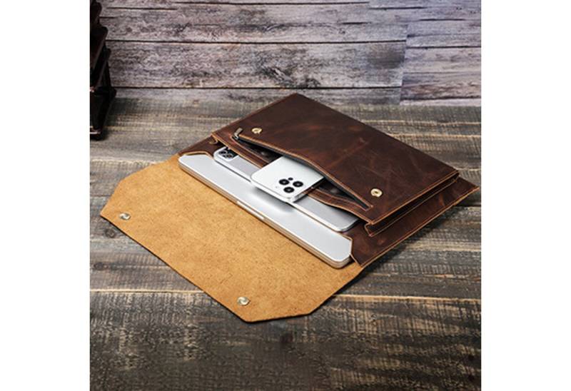 YUBRO-STUDIO Laptoptasche Für MacBook Pro 16.2" Leder Hülle Multifunktionale Laptop Tasche von YUBRO-STUDIO