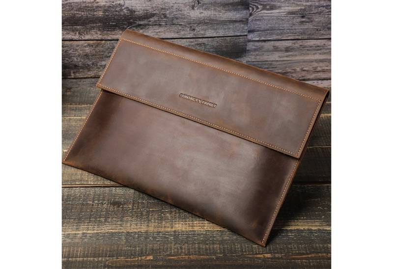 YUBRO-STUDIO Laptoptasche Für MacBook Pro 16.2 Zoll Lederhülle Leder Magnetverschluss von YUBRO-STUDIO