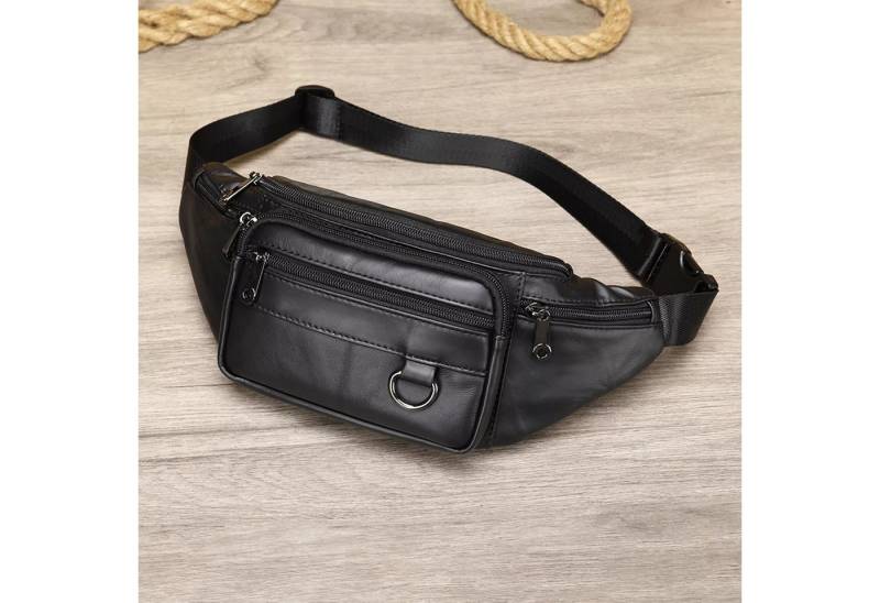 YUBRO-STUDIO Messenger Bag Herren Echtes Leder Gürteltasche Bauchtasche Mehrere Taschen Reisen von YUBRO-STUDIO