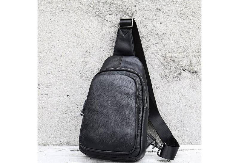 YUBRO-STUDIO Messenger Bag Herren Echtleder Sling Bag Brusttasche Schulter Rucksack Organizer von YUBRO-STUDIO