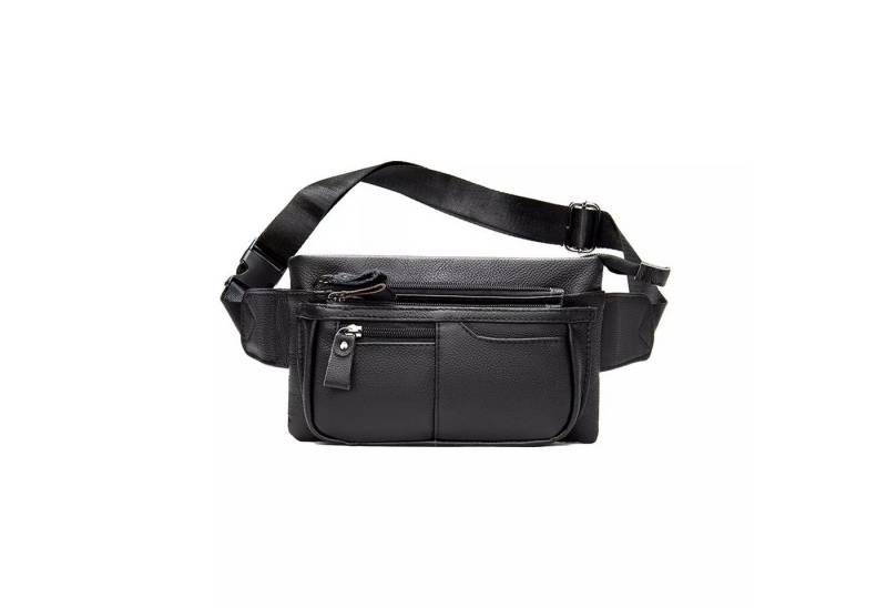 YUBRO-STUDIO Messenger Bag Herren Leder Bauchtasche Vollnarbig Verstellbarer Gurt Mehrere Taschen von YUBRO-STUDIO