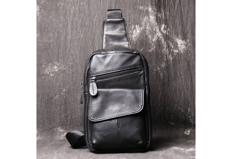 YUBRO-STUDIO Messenger Bag Herren Leder Sling Bag Crossbody Brusttasche Schultertasche von YUBRO-STUDIO