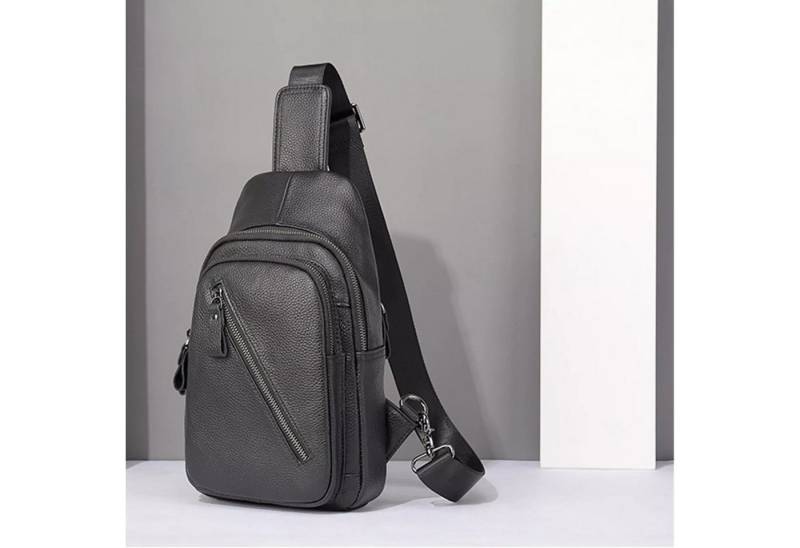 YUBRO-STUDIO Messenger Bag Herren Leder Sling Tasche Echtleder Umhängetasche Verstellbarer Riemen von YUBRO-STUDIO