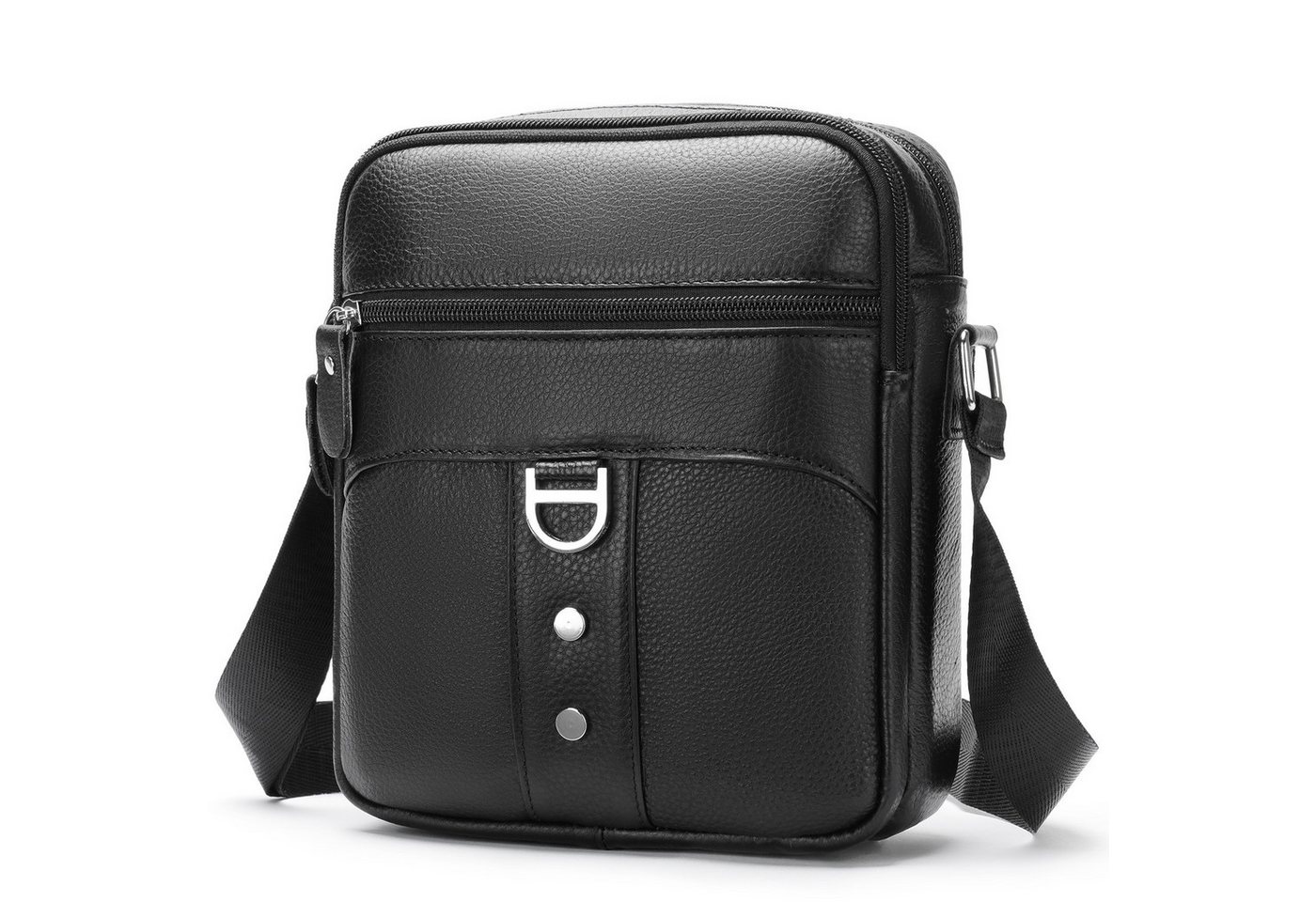 YUBRO-STUDIO Messenger Bag Herren Leder Umhängetasche Echtes Rindsleder Schultertasche von YUBRO-STUDIO