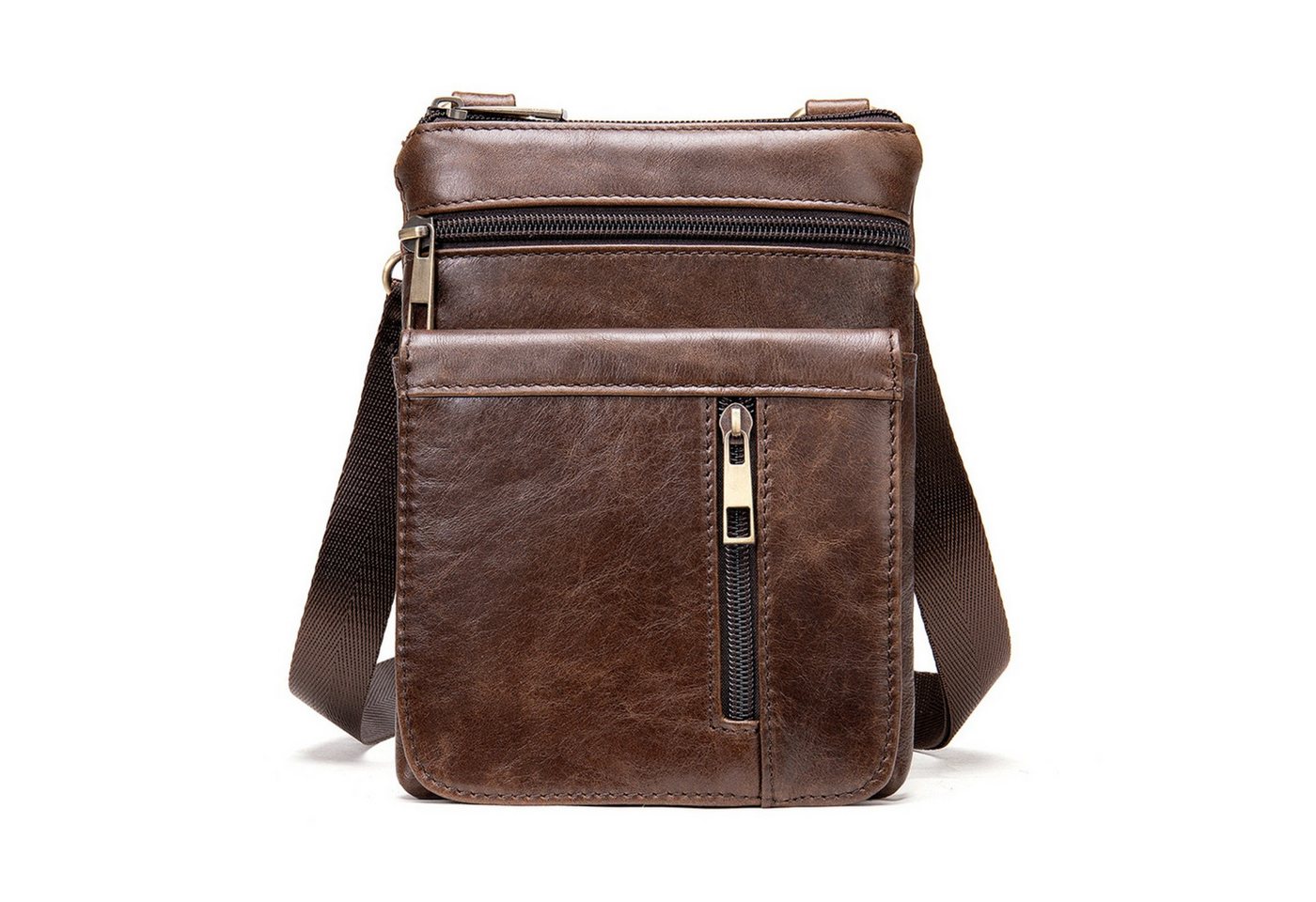 YUBRO-STUDIO Messenger Bag Herren Leder Umhängetasche Echtleder Crossbody Verstellbarer Gurt von YUBRO-STUDIO