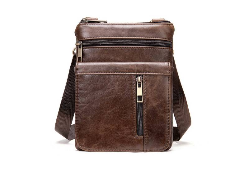 YUBRO-STUDIO Messenger Bag Herren Leder Umhängetasche Echtleder Crossbody Verstellbarer Gurt von YUBRO-STUDIO