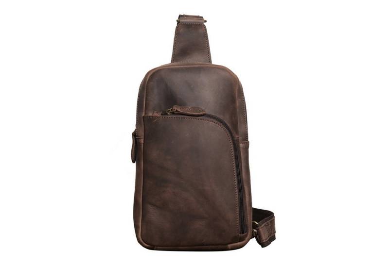 YUBRO-STUDIO Messenger Bag Herren Retro Ledertasche Sling Crossbody Brusttasche Umhängetasche von YUBRO-STUDIO