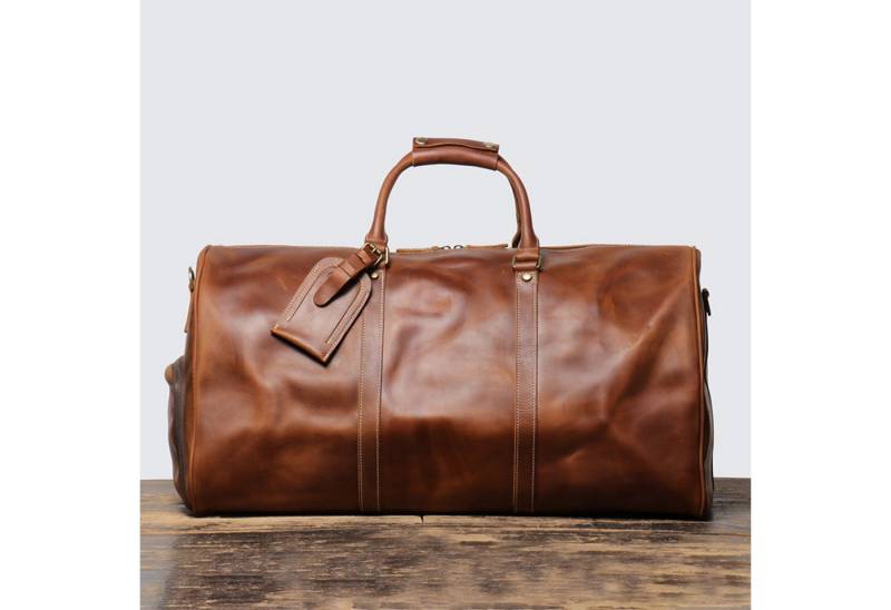 YUBRO-STUDIO Reisetasche Herren Leder Reisetasche Große Weekender Sporttasche mit Schuhfach von YUBRO-STUDIO