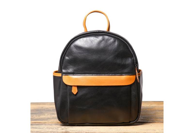 YUBRO-STUDIO Rucksack Damen Leder Rucksack Klein Tagesrucksack Casual Stil mit Trägern von YUBRO-STUDIO