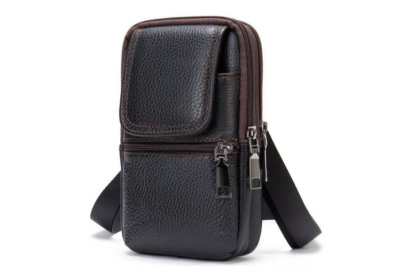 YUBRO-STUDIO Schultertasche Herren Leder Umhängetasche Mehrfach-Taschen Gürteltasche von YUBRO-STUDIO