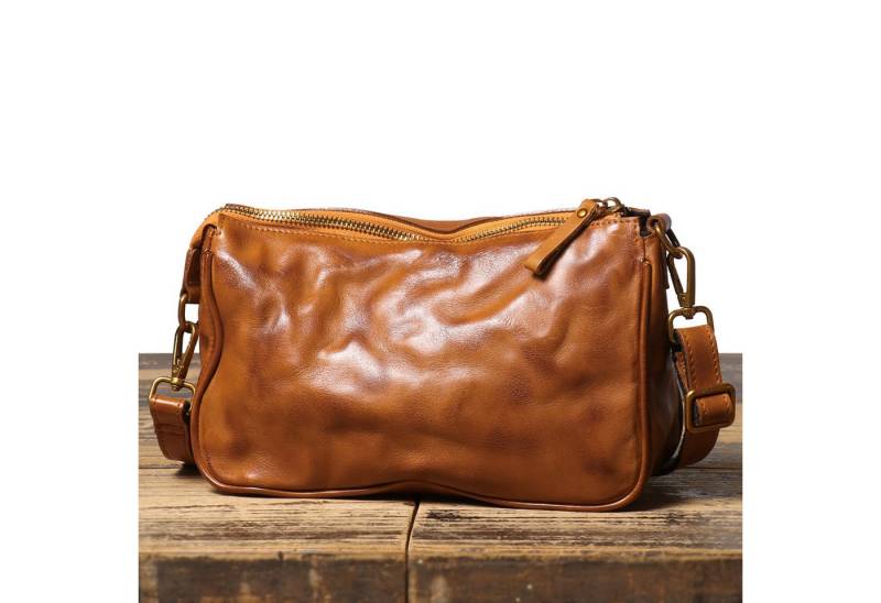 YUBRO-STUDIO Schultertasche Herren Schultertasche aus Echtleder Handgefertigt Vintage Umhängetasch von YUBRO-STUDIO