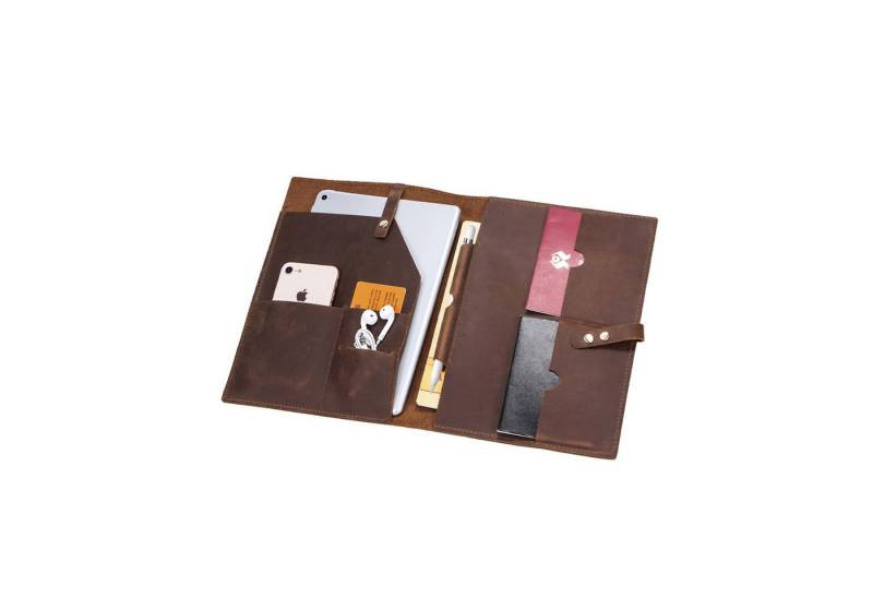 YUBRO-STUDIO Tablettasche Für iPad 10.2 10.5 " Echtes Leder Hülle mit Stifthalter Handyfach von YUBRO-STUDIO