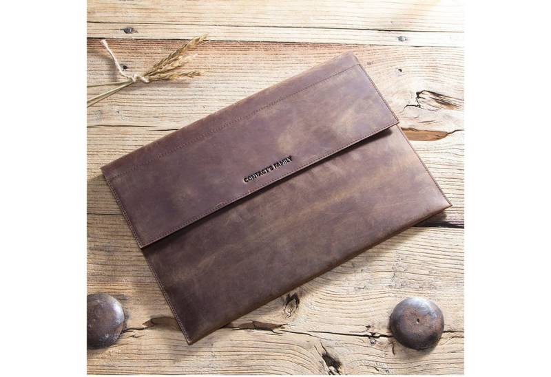 YUBRO-STUDIO Tablettasche Für iPad Pro 12.9 " Echtes Leder Hülle Magnetverschluss Vintage Tasche von YUBRO-STUDIO