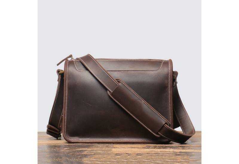 YUBRO-STUDIO Umhängetasche Herren Leder Messenger Tasche Schultertasche Laptop Tasche von YUBRO-STUDIO