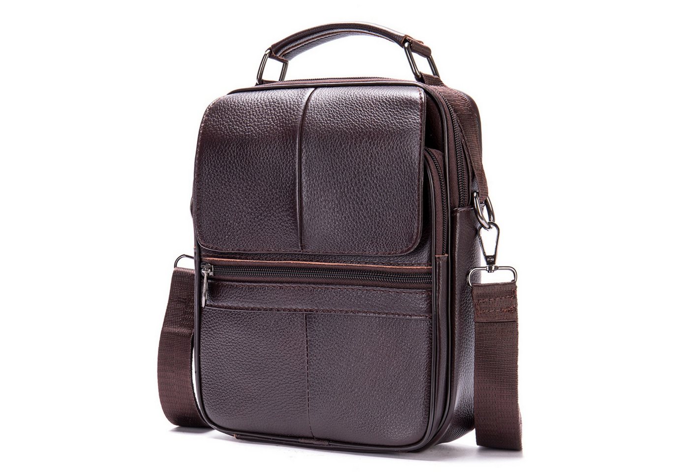 YUBRO-STUDIO Umhängetasche Herren Leder Retro Casual Crossbody Messenger Bag Schultertasche von YUBRO-STUDIO