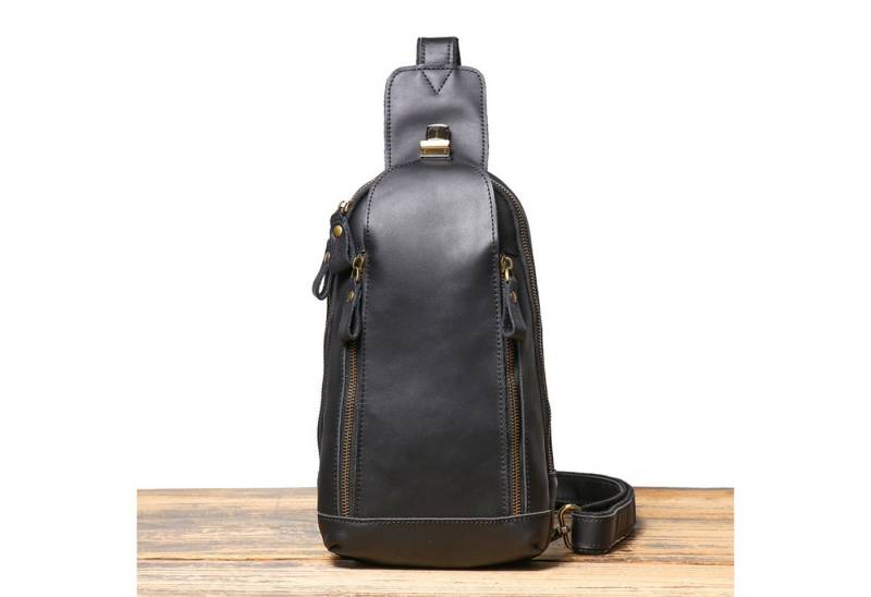 YUBRO-STUDIO Umhängetasche Herren Leder Umhängetasche Brusttasche Vintage Design Schultertasche von YUBRO-STUDIO