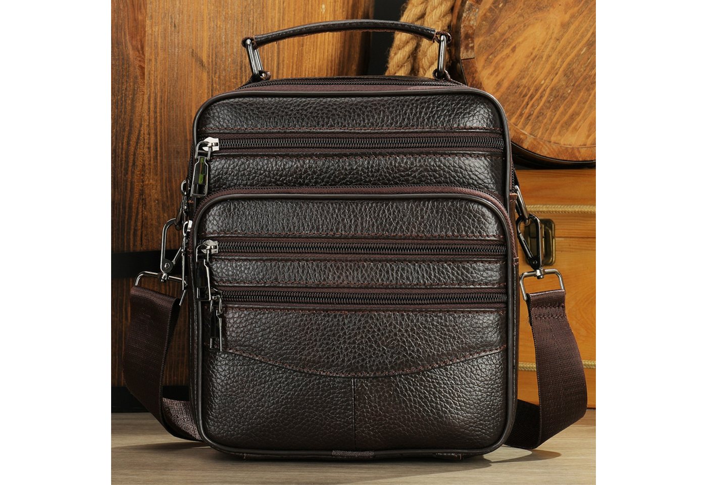 YUBRO-STUDIO Umhängetasche Herren Leder Umhängetasche Echtleder Schultertasche Crossbody von YUBRO-STUDIO