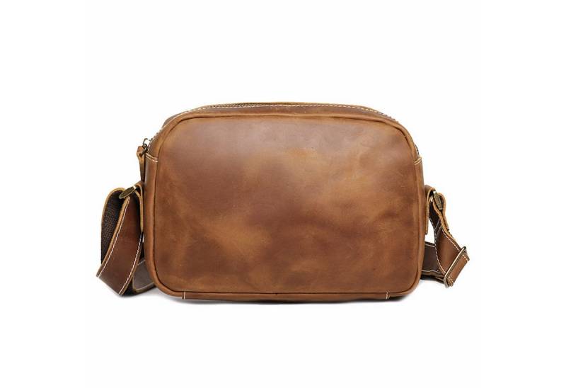 YUBRO-STUDIO Umhängetasche Herren Leder Umhängetasche Kleine Retro Schultertasche Messenger Bag von YUBRO-STUDIO