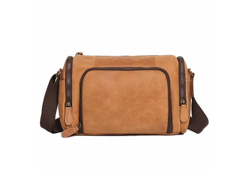 YUBRO-STUDIO Umhängetasche Herren Leder Umhängetasche Retro Schultertasche Verstellbarer Gurt von YUBRO-STUDIO