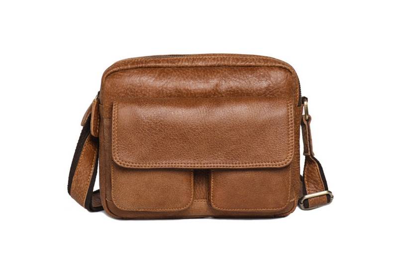 YUBRO-STUDIO Umhängetasche Herren Leder Umhängetasche Retro Schultertasche aus Rindsleder von YUBRO-STUDIO