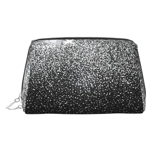 Kulturbeutel mit glänzendem silberfarbenem Glitzer, reisefreundlicher Make-up-Organizer für Make-up-Pinsel, Lippenstifte, silber, Einheitsgröße, Kulturbeutel von YUBVCF