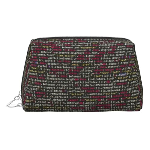 Programmiercode-Kulturbeutel, Reisefreundlicher Make-up-Organizer für Make-up-Pinsel, Lippenstifte, silber, Einheitsgröße, Kulturbeutel von YUBVCF
