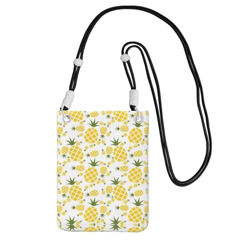 YUBVCF Kleine Handy-Umhängetasche, Motiv: Ananas, passend für alle Handys, zum Laufen, Wandern, Radfahren, Schwarz , Einheitsgröße YUBVCF Kleine Handy-Umhängetasche, Motiv: Ananas, passend für alle Handys, zum Laufen, Wandern, Radfahren, Schwarz , Einheitsgröße von YUBVCF