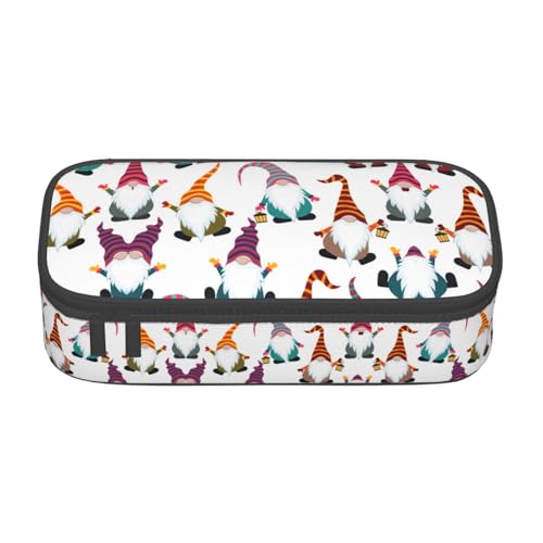 YUBVCF Lustiges Weihnachts-Federmäppchen mit Zwergen, Organizer für Studenten, Jungen, Mädchen, großes Fassungsvermögen, mehrere Fächer, langlebige Stiftebox, Schwarz , Einheitsgröße von YUBVCF