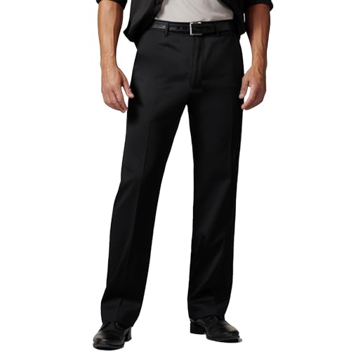 YUCENFU Herren Premium Stretch Texture Weave Dress Pant - Schwarz - 38W / 30L von YUCENFU