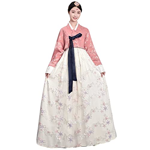 YUDATPG Hanbok Damen Kleid koreanisch Hanbok Traditionelles Kleid Weibliche Hochzeit Tanz Cosplay Halloween Kostüm Langarm Klassisches Hanboks Kleid Set Palace Outfit von YUDATPG