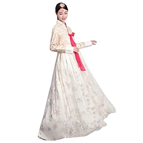 YUDATPG Hanbok Damen Kleid koreanisch Hanbok Traditionelles Kleid Weibliche Hochzeit Tanz Cosplay Halloween Kostüm Langarm Klassisches Hanboks Kleid Set Palace Outfit von YUDATPG