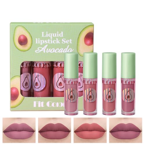 YUDDUO 4 Pcs Flüssiger Lippenstift, Wasserfest Lipgloss, Matte Finish Lippenstifte Nude lange anhaltende natürliche, Antihaft-Cup Lipgloss Lippenstift Set, Für Frauen Schönheit Lipgloss Geschenke(B) YUDDUO 4 Pcs Flüssiger Lippenstift, Wasserfest Lipgloss, Matte Finish Lippenstifte Nude lange anhaltende natürliche, Antihaft-Cup Lipgloss Lippenstift Set, Für Frauen Schönheit Lipgloss Geschenke(B) von YUDDUO