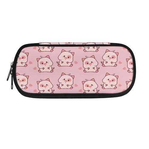 YUDINGFIN Niedliches Federmäppchen, Federmäppchen mit Schlitz, Einzelfach, modisch, weich, für Jungen und Mädchen, Schweine-b, Schulranzen-Set von YUDINGFIN